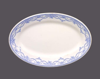 Bandeja antigua John Maddock & Sons Wild Rose: Vajilla de hotel azul y blanca