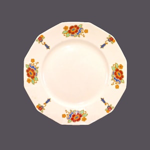 Antique Edwardian Age Myott Moresque hand-painted multi-sided dinner plate made in England.