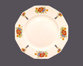 Antique Myott Moresque hand-painted multi-sided dinner plate made in England.