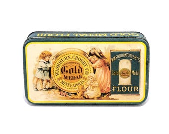 Washburn Crosby's Gold Medal Flour oblong reproduction tin made by The Tin Box Company. Old Zellers stock.