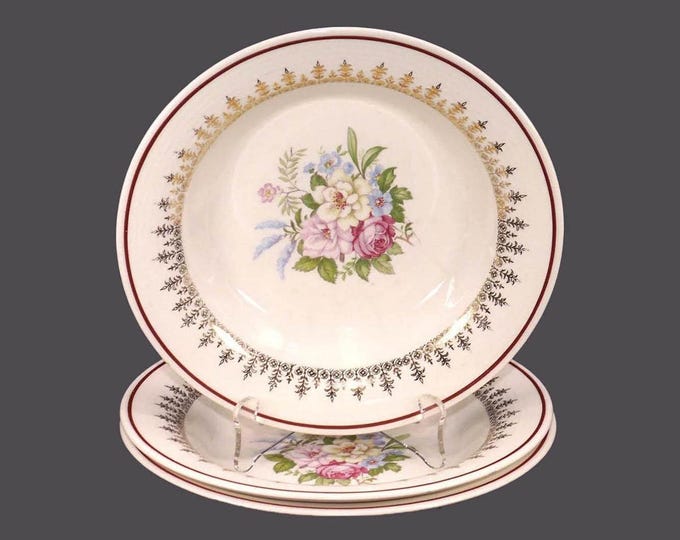 Three Sebring | American Limoges Admiration rimmed soup bowls made in USA. Flaw (see below).