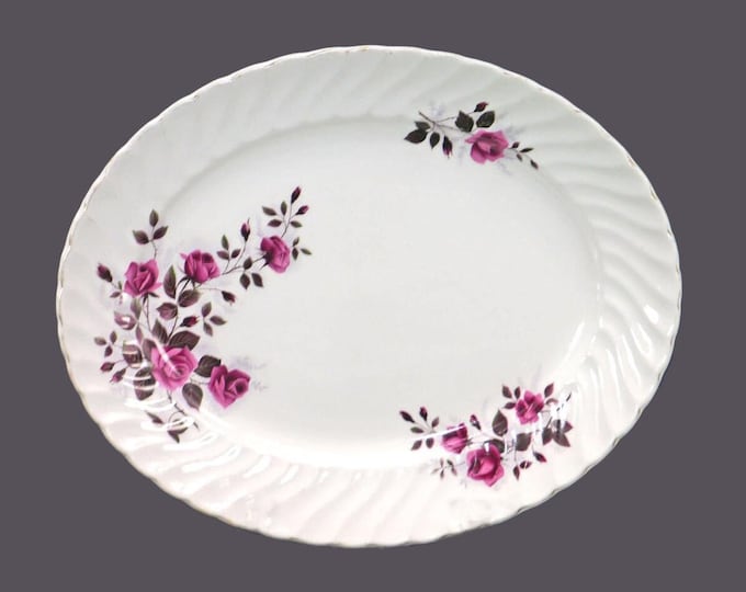Ridgway Fragrance oval platter. White Mist Ironstone made in England.