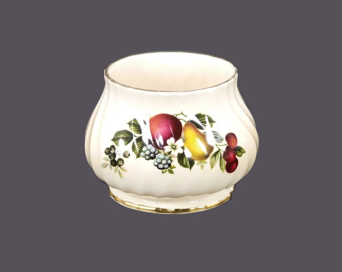 Sadler 3384 open sugar bowl made in England. Fruit, berries, white flowers.