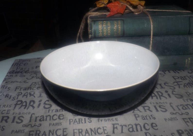 Denby Black Pepper stoneware cereal bowl made in England. Sold Etsy