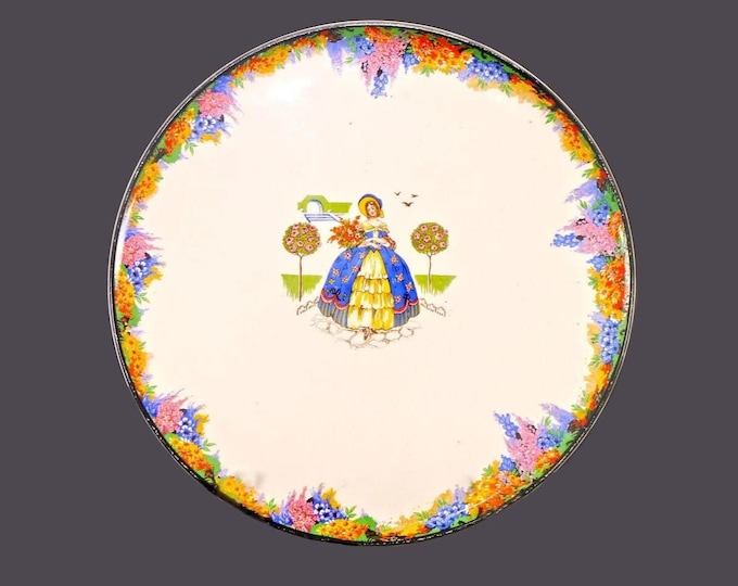 H&K Tunstall | Hollinshead Kirkham Crinoline Lady round cake platter made in England.