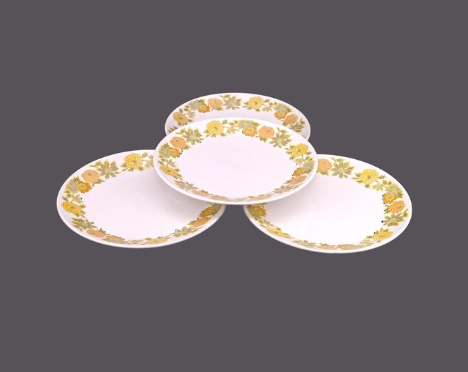 Four Noritake Sunny Side 9003 stoneware salad plates. Progression stoneware made in Japan.