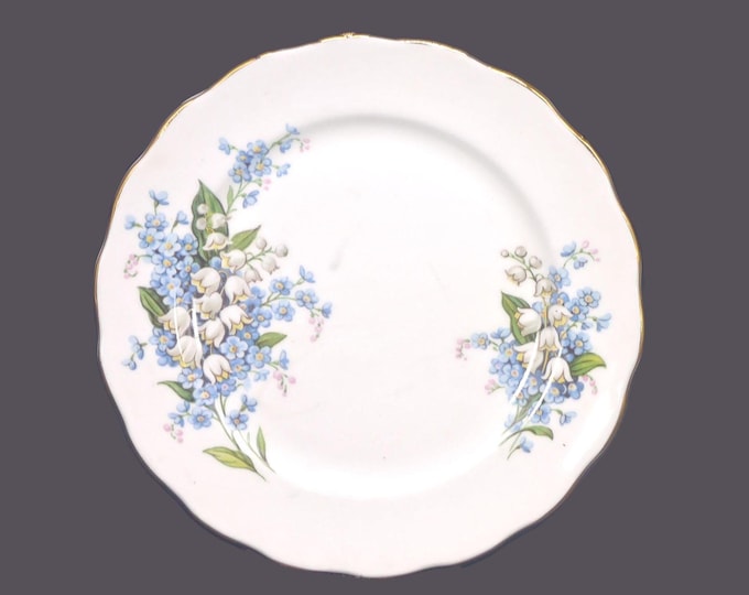 Colclough Forget-Me-Not bread plate. Bone china made in England. Sold individually.