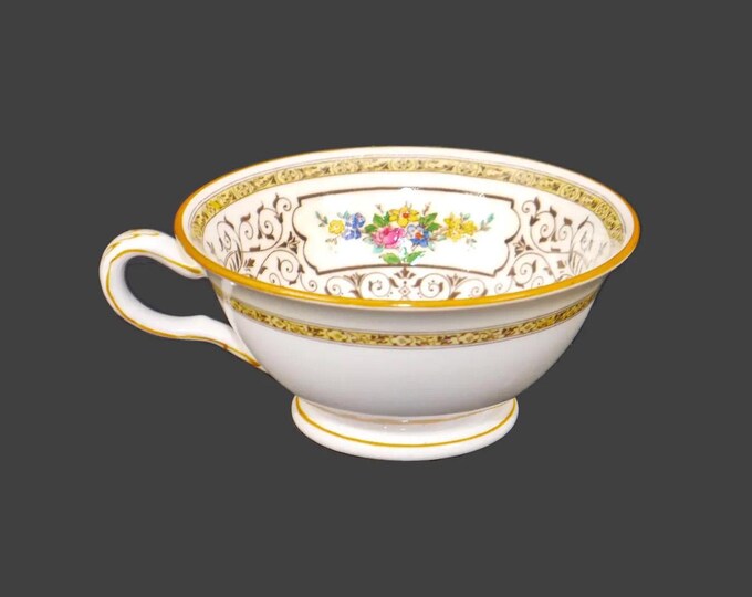 Antique Minton Cambridge Brown B1323 hand-painted orphan wide-mouth tea cup only made in England.