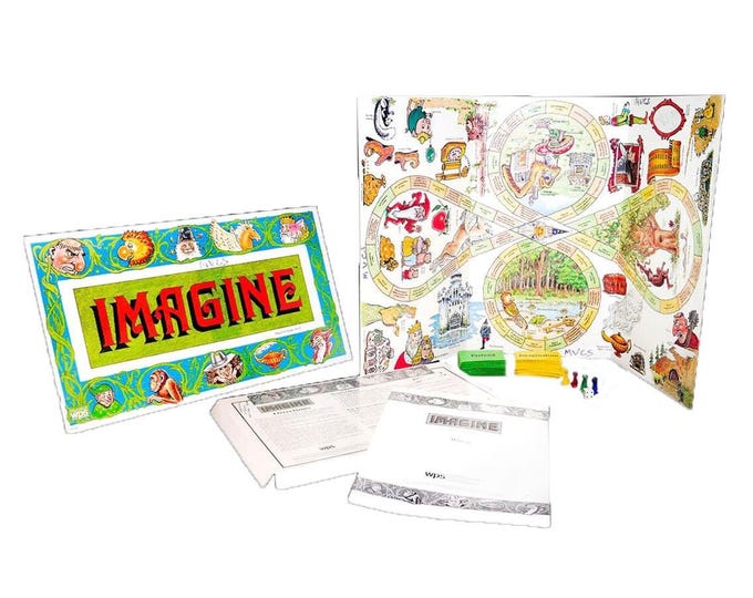Imagine fairy tales board game published 1993 Western Psychological Services. Complete.