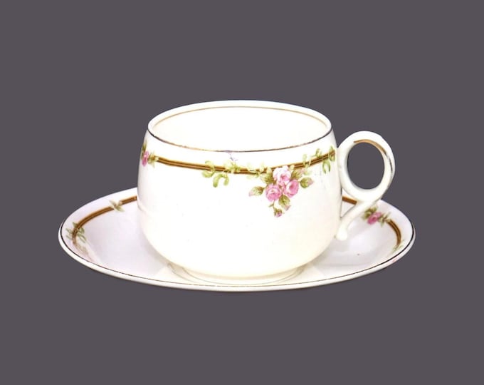 Antique Edwardian Age Johnson Brothers JB467 cup and saucer set made in England.