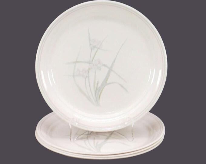 Four Corelle Corningware Spring Pond dinner plates made in USA.