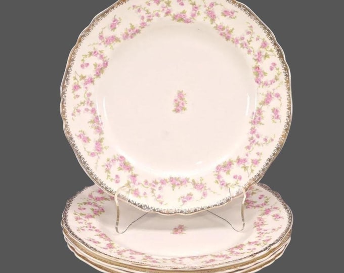 Five Alfred Meakin Harmony Rose luncheon plates made in England. Flaws (see below).