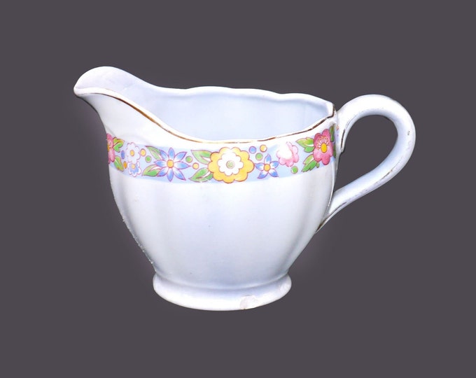 Grindley Rainbow creamer jug. Lupin Petal ironstone made in England. Flaws (see below).