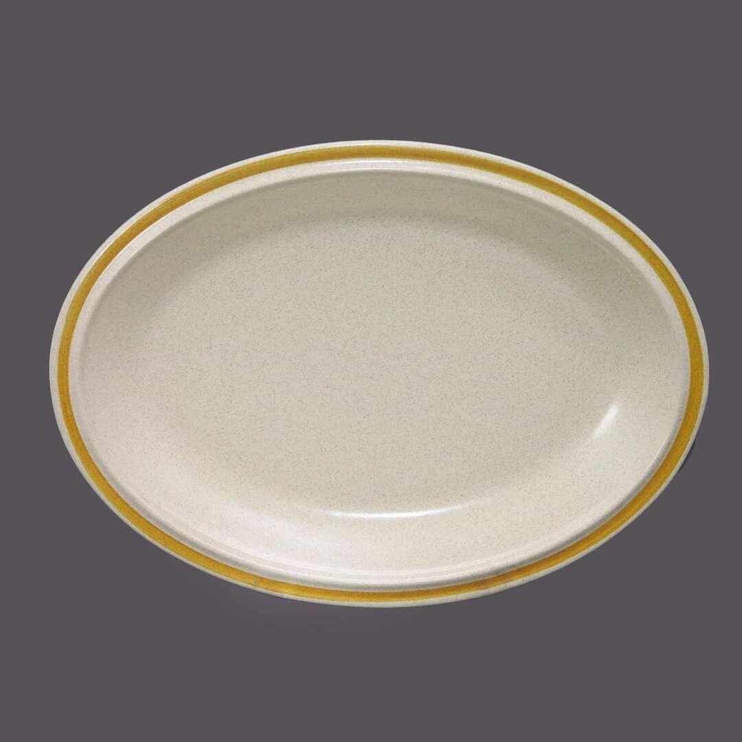 Vintage Hearthside Garden Festival oval stoneware platter made in