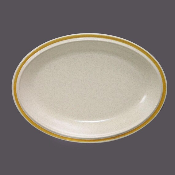 Vintage Hearthside Garden Festival oval stoneware platter made in