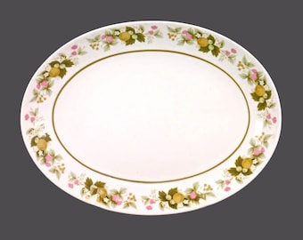 Vintage Mikasa Sumay 5741 oval platter made in Japan. Fruit and flowers.