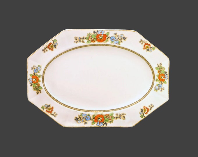 Art-deco era Myott & Sons 2761 hand-decorated platter made in England. Flaws (see below).
