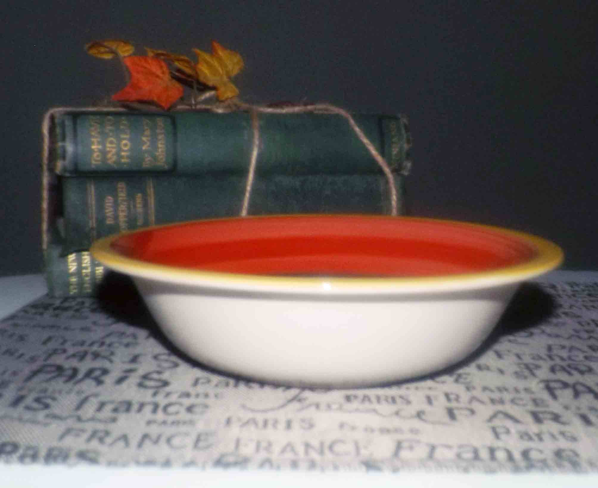 Vintage S Royal Norfolk Mambo Rimmed Cereal Bowl Bold Red