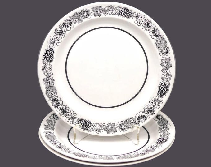 Three Sears Wildwood bread plates. Retro tableware made in Japan.