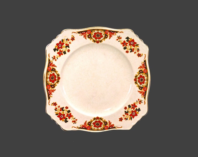 Royal Winton Grimwades 6152 square luncheon or snack plate. Royal Ivory Ware made in England. No red verge band.