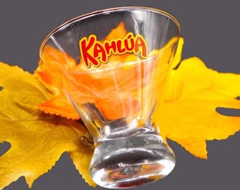 Vintage Kahlua Tulip Glass: Etched-Glass Branding, Weighted Base