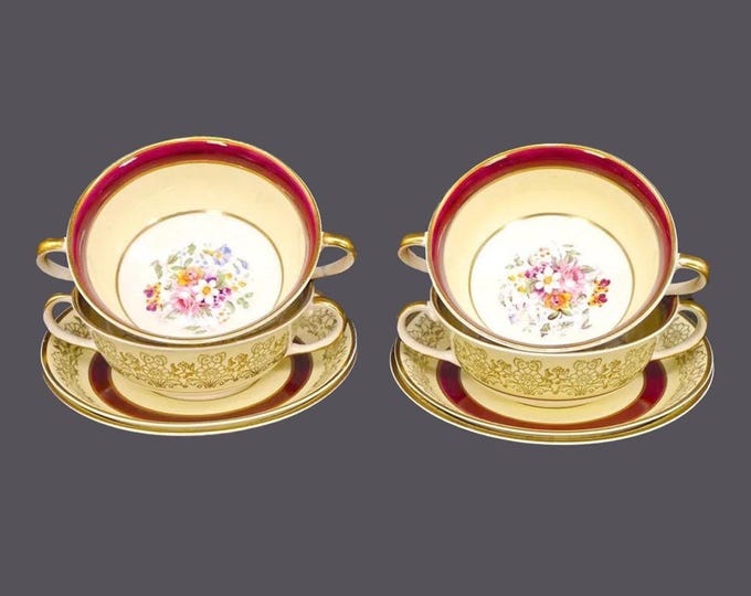 Four Johnson Brothers JB724 cream soup sets | bouillon sets. Pareek Ironstone made in England.