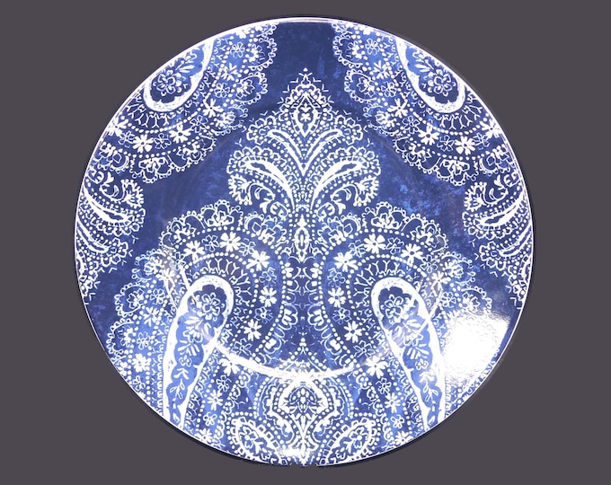 222 Fifth Levi Blue denim-toile salad plate. Sold individually.