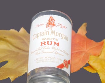 Vintage Captain Morgan Rum Glass: Etched-Glass Tumbler