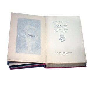 Livre ancien Harvard Classics Volume 41 Poésie anglaise Collins à Fitzgerald. Collier imprimé PF USA.