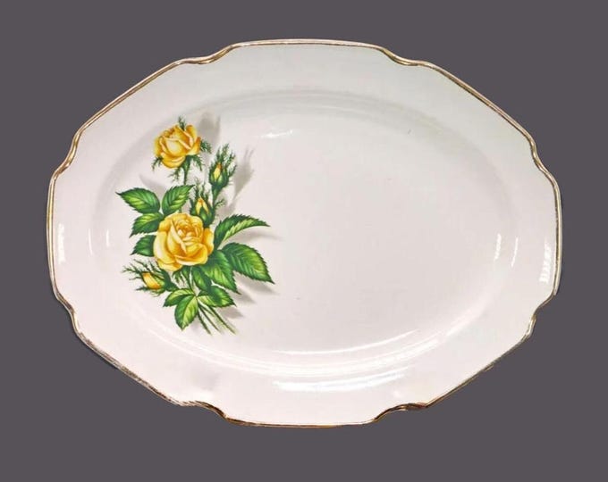 Royal Darwood Moss Rose oval platter made in the USA.