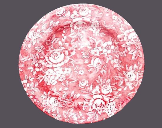 Eaton Home Red Toile | floral chintz rimmed soup bowl.