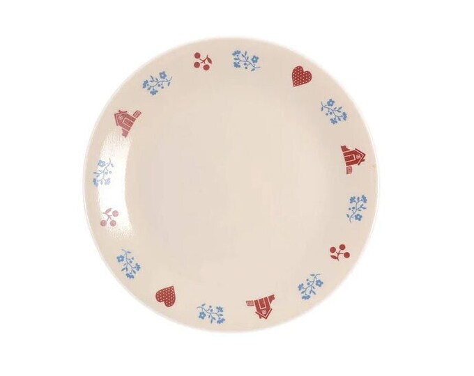 Corelle Hometown dinner plate. Vintage Corningware made in USA. Sold individually.