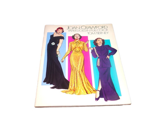 Tom Tierney Joan Crawford paper doll fashion illustration book. Uncut and complete.