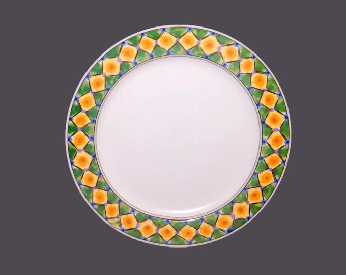 Mikasa Lisboa CAC65 stoneware chop plate | service plate | round platter. Southwestern design. Intaglio stoneware made in Malaysia.