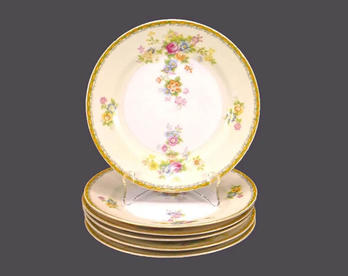 Six Gold China GOC35 dessert plates made in Japan. Flaw (see below).