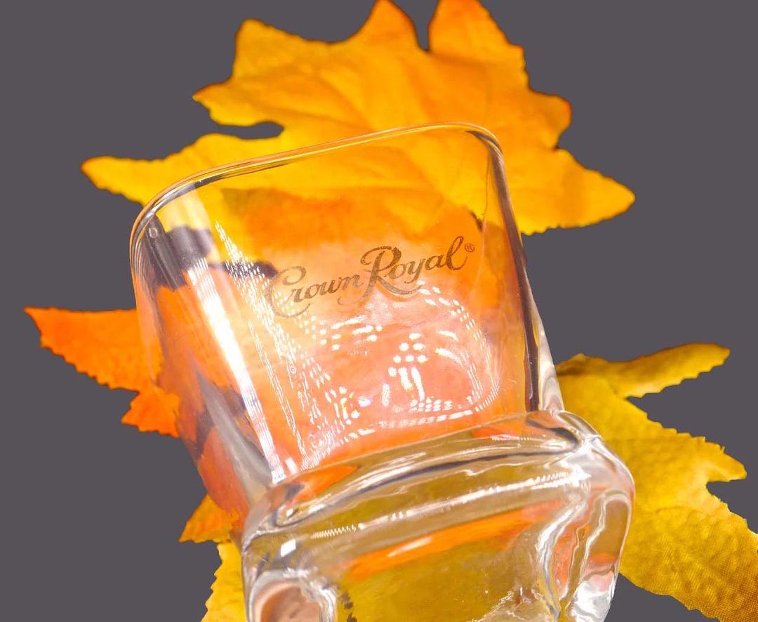 Vintage Crown Royal Etched Whisky Glass: 1980s Barware - Etsy 日本