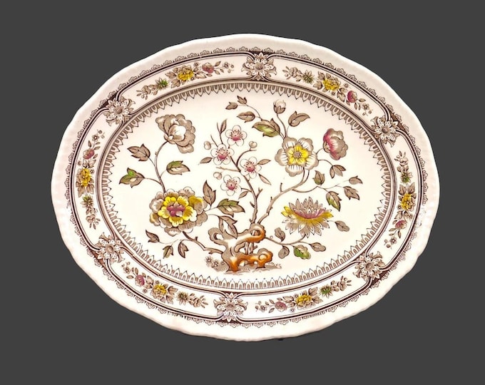 Wood & Sons Dorset Brown Multicolor oval platter made in England.