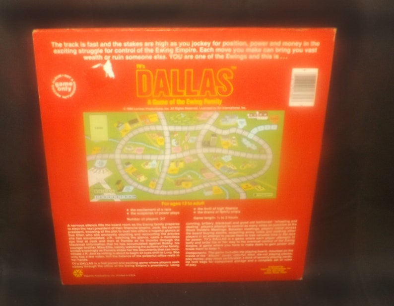 Vintage 1980 Dallas board game card game based on the Etsy