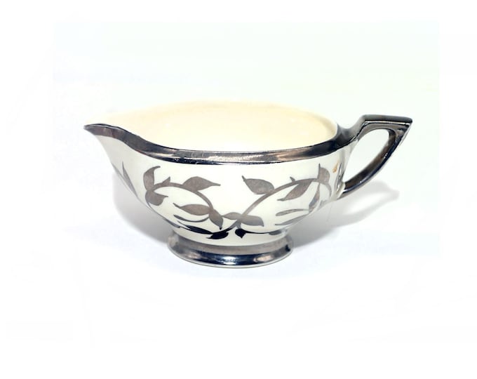Myott Old Silver Luster 1505F hand-painted creamer jug made in England.