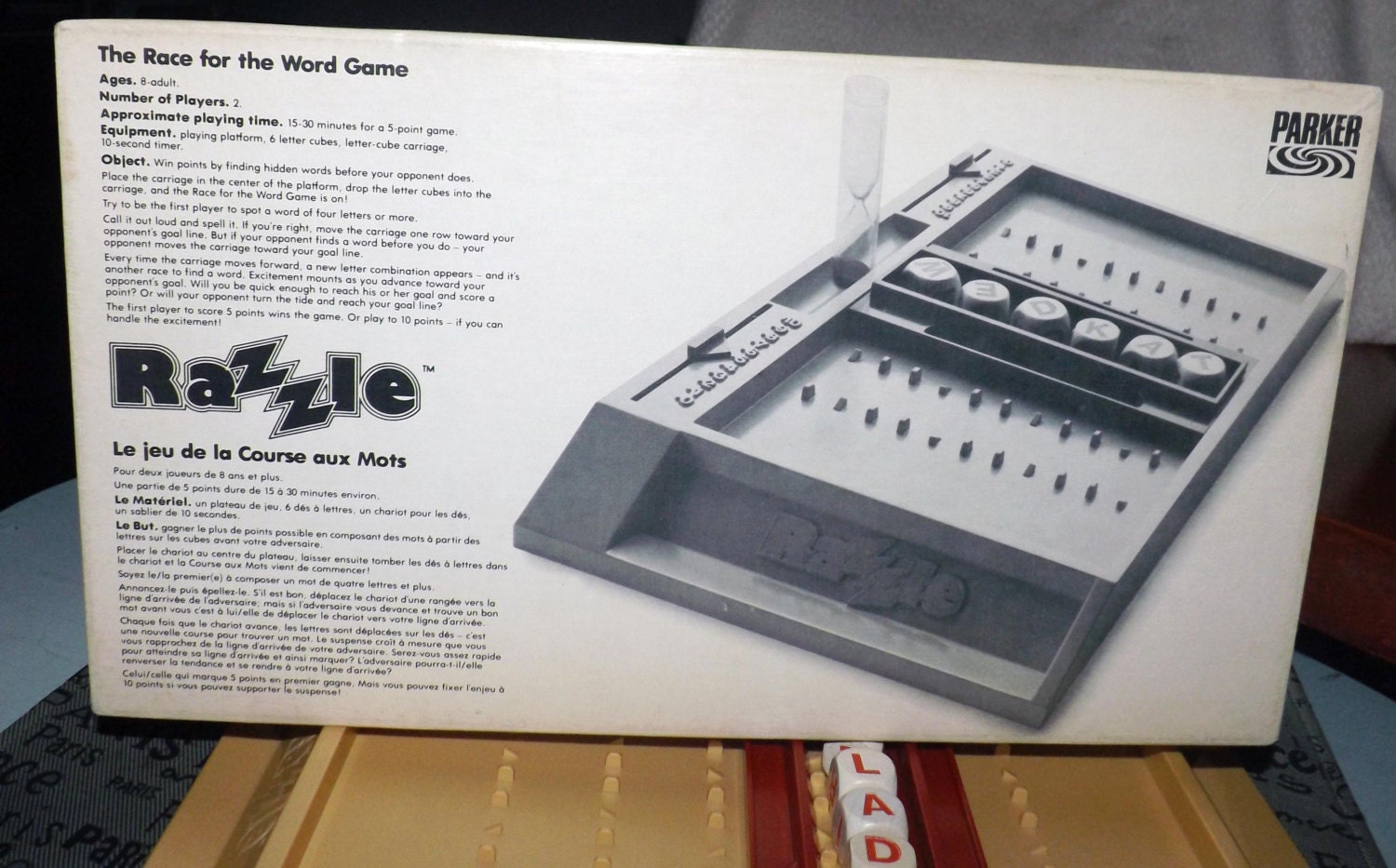 Vintage (1981) Razzle board game published in Canada by Parker Brothers. Complete.