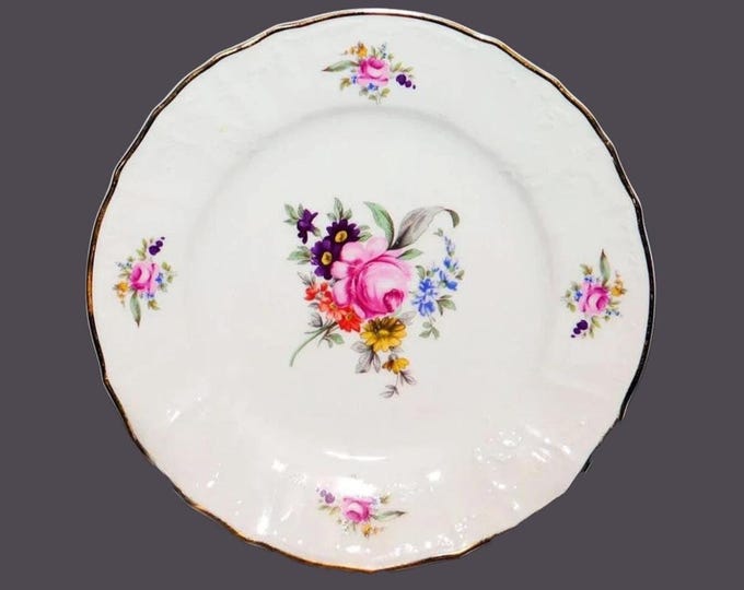 Bernadotte Thun Sonata dinner plate. Central Meissen florals. Made in Czechoslovakia.  Sold individually.