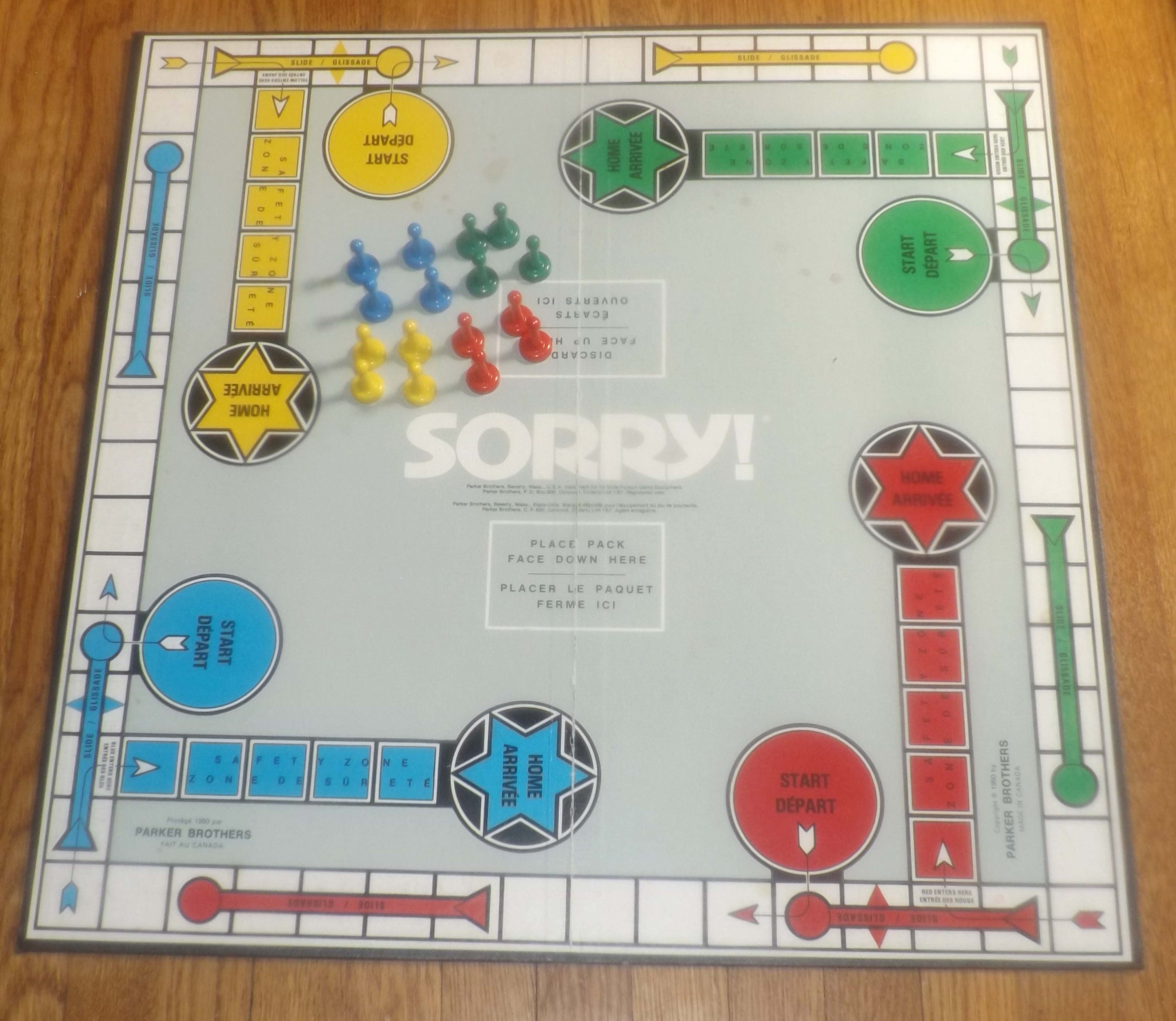 Vintage (c.1972) classic Sorry board game published in Canada by Parker