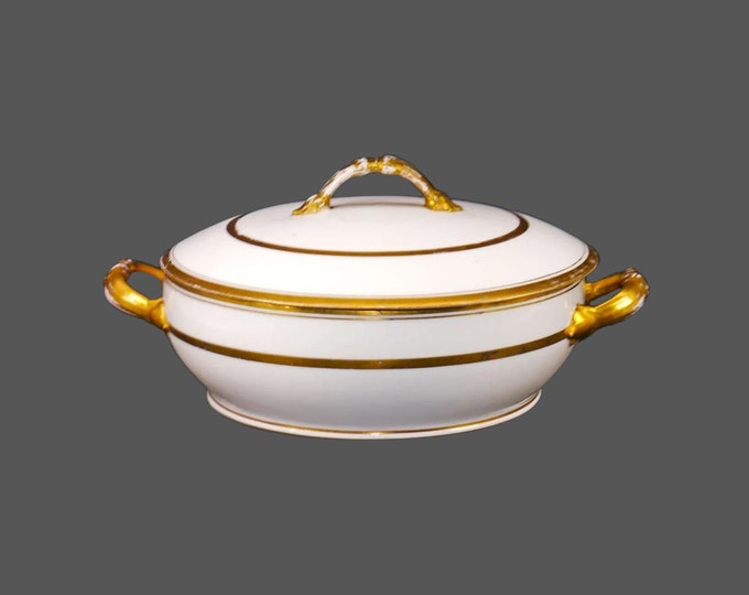 Antique Charles Ahrenfeldt Limoges Wedding Ring | AHR1145 round covered serving bowl.
