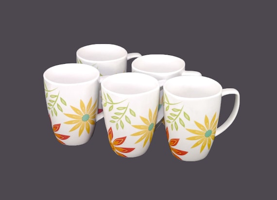 Buy Five Corelle Happy Days 12 ounce Flower Power Porcelain Coffee or Tea Mugs. Corelle Coordinates. Online in India Etsy