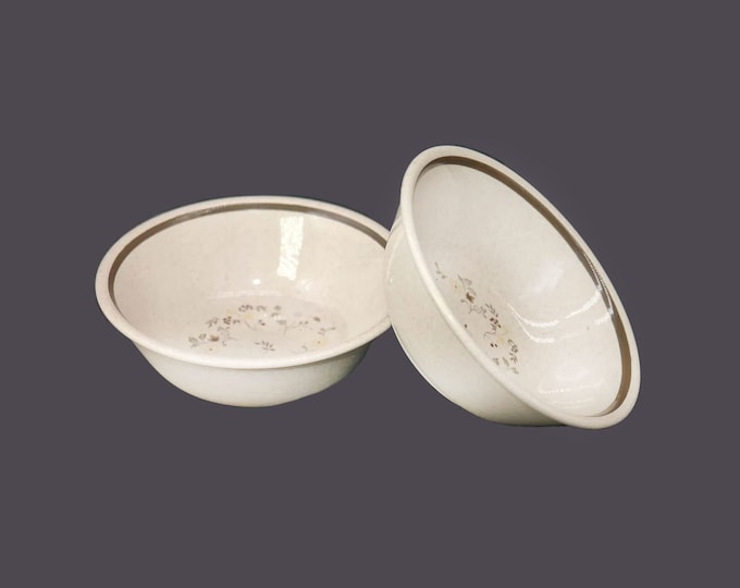Pair of Royal Doulton Uplands LS1026 coupe cereal bowls. Lambethware stoneware made in England.