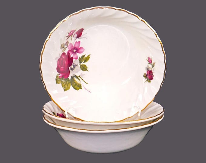 Vintage Ridgway Rougemont coupe cereal bowls made in England.