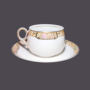 Antique Johnson Brothers Cup and Saucer Set: Edwardian Floral JB119