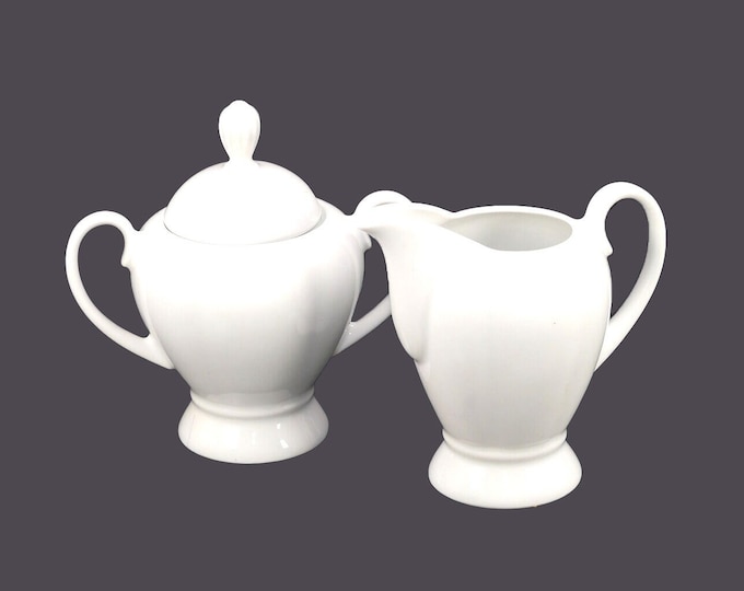 Tirschenreuth PT Trianon White Chef's favorite all-white creamer and covered sugar bowl set made in Germany.