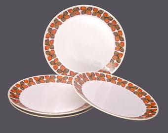 Vintage Noritake Southern Glow dinner plates. Progression Stoneware made in Japan. Set of 4.