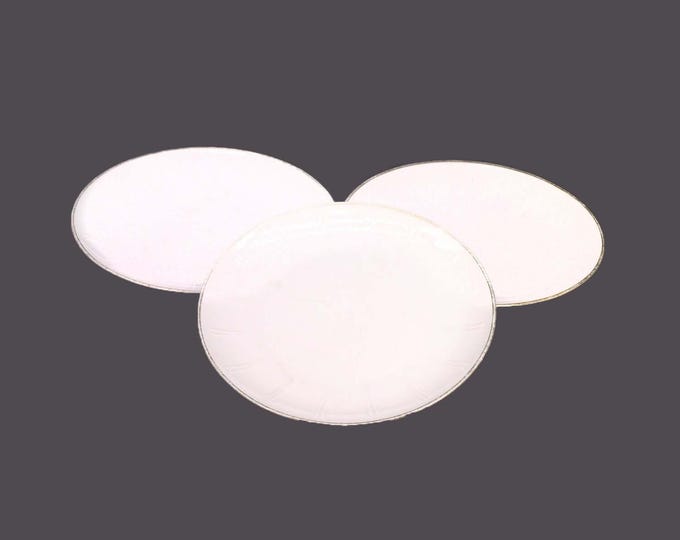 Vintage Winterling Roslau Salad Plates Germany: Embossed lines, gold edge. Set of 3.